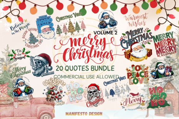 20 Christmas Watercolor Clipart BUNDLE 2: Festive Art for Creative Projects