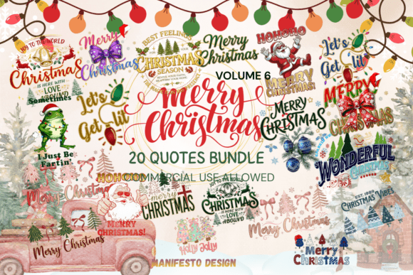 20 Christmas Watercolor Clipart Bundle 6