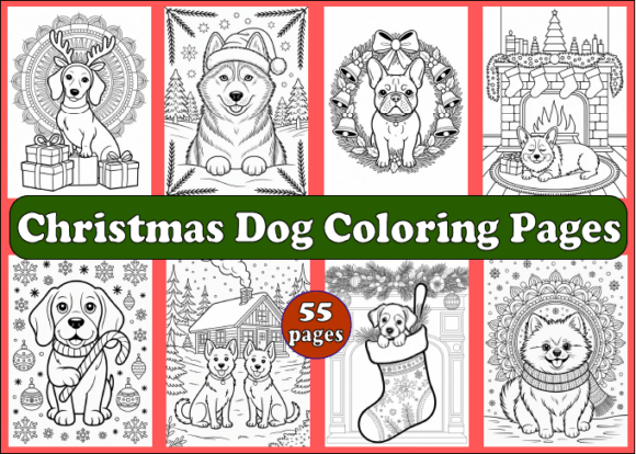 55 Christmas Dog Coloring Pages Adult