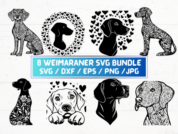 8 Weimaraner SVG for Creative Projects