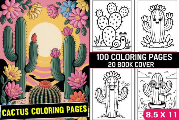 Bold and Easy Cactus Coloring Pages: A Creative Escape into the Desert