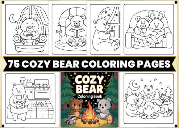 Bold Easy Cozy Bear Coloring Book Pages: A Creative Resource for Artists and Publishers