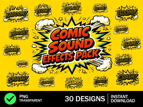 Comic Effects Pack - PNG Transparent: A Dynamic Asset for Creators