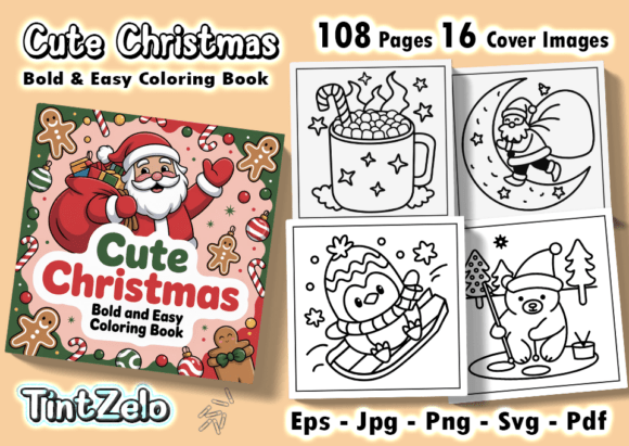 Cute Christmas Coloring Pages Bold Easy: A Festive Escape for All Ages