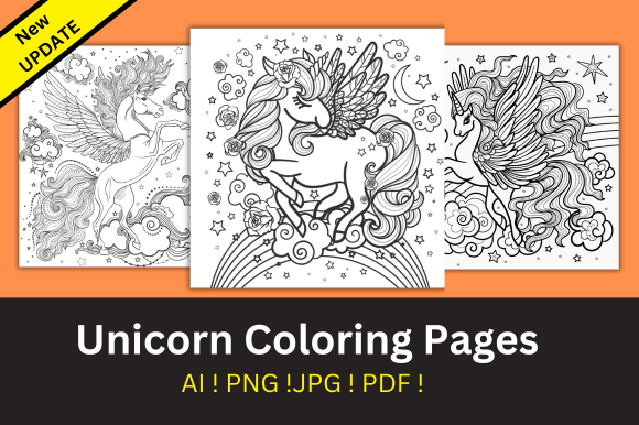 Cute Unicorn Coloring Page for KDP Projects