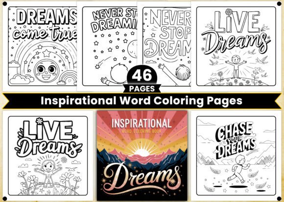 Dreams Inspirational Word Coloring Pages: A Creative Escape for All Ages