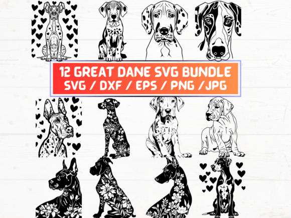 Great Dane SVG DXF EPS JPG PNG Files for Designers and Creators
