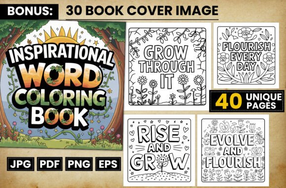 Growth Inspirational Word Coloring Pages: A Creative Journey for Mind and Soul
