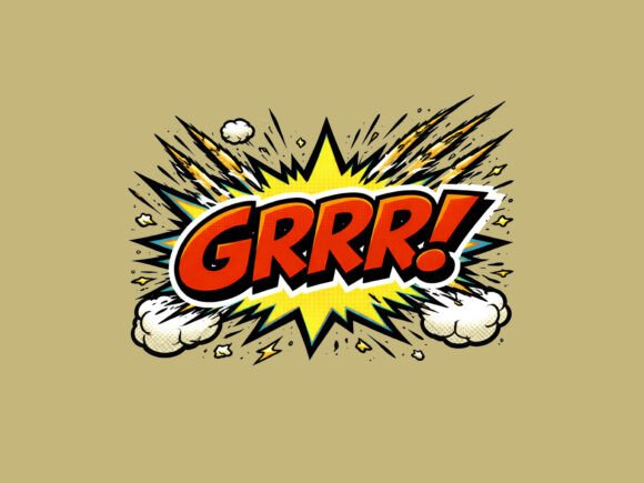 GRRR Comic Effect - PNG Transparent: A Bold and Explosive Design Asset for Modern Creators