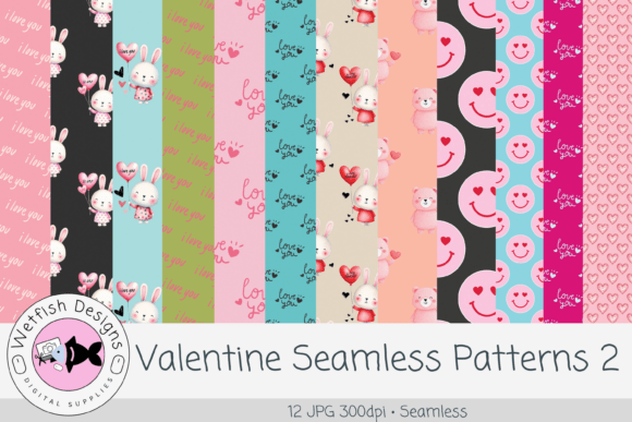Valentine Seamless Patterns 2 – 12 JPG: A Playful and Versatile Design Collection