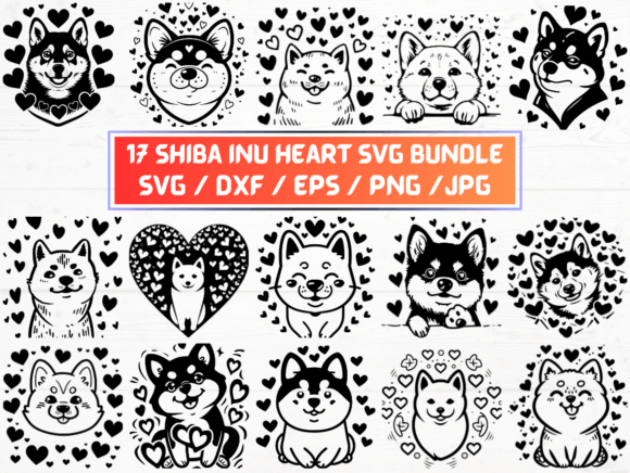 Valentine Shiba Inu Heart SVG: A Creative Digital Product for Designers and Enthusiasts